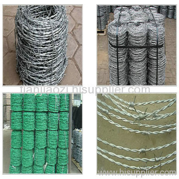 PVC coated barbed wire fence