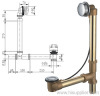 Brass Exposed roll top bath waste