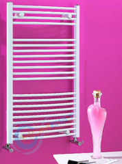 White Curved Heated Towel Radiator