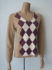 Intarsia Cashmere Sweater, Diamond Cashmere Sweater