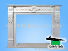 White Stone Fireplace Mantel