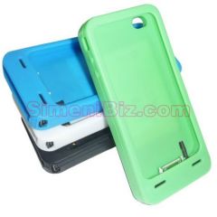 iphone 4G silicone case sheath with 1500 mAh solar charger