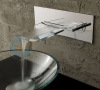 Wall mounted Glass waterfall basin mixer