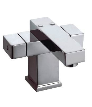 Two Handle Square Basin Mixer Tap