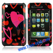 Red Hearts Two Parts Front and Back Clip-on Hard Case Cover