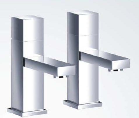 Cube Bath Pillar Taps