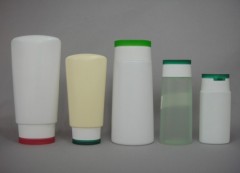 cream plastic bottle