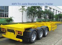 40 feet gooseneck skeletal container semi trailer