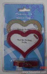 heart shaped name/Luggage Tag