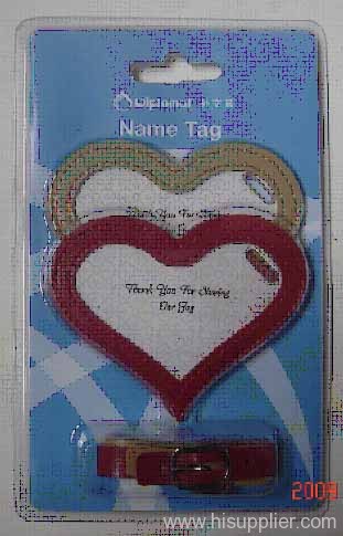 mini heart shaped name/Luggage Tag