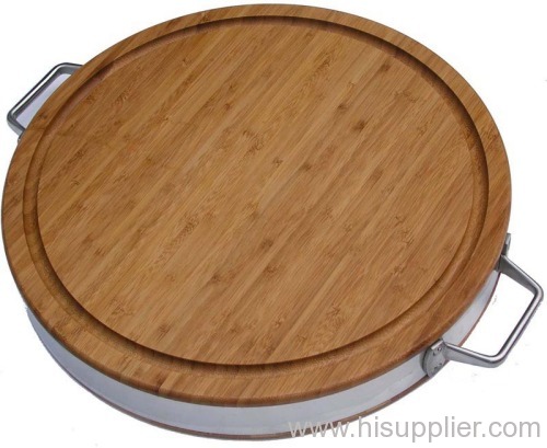 Round bamboo chopping board