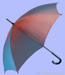 straight umbrella with curved handle