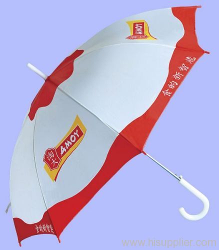 straight umbrella with plastic curved handle