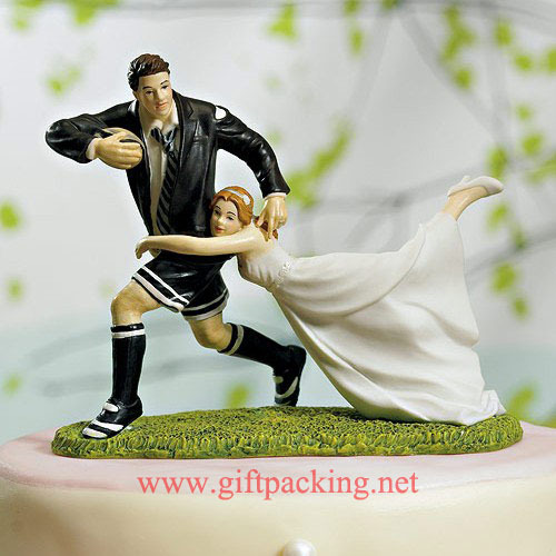 "A Love Match" Rugby Couple Resin figurines