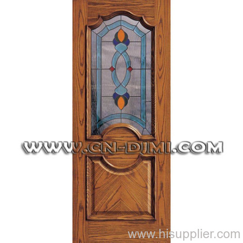 wooden glass door