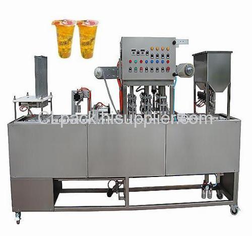 Cup rinse,filling and sealing machine
