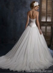 bridal dresses strapless neckline Full A line gown