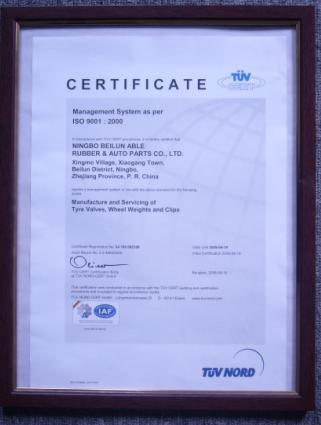 2010 TUV Certificate