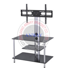 TV Stand with Glass DVD Shelf