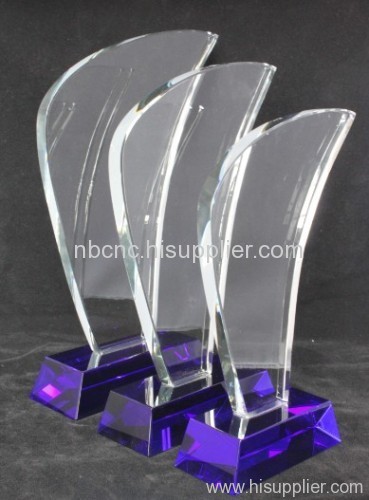 glass trophy blue trophy