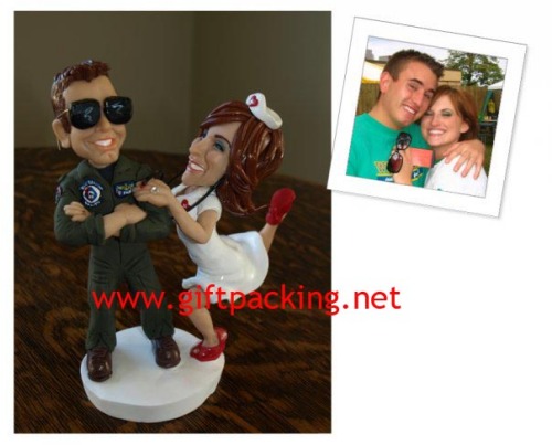 polymer clay - funny wedding cake toppers