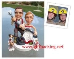 polymer clay - funny wedding cake toppers