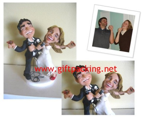 polymer clay - funny wedding cake toppers