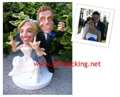 polymer clay - funny wedding cake toppers