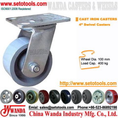 Cast iron casters - 4 inc swivel gray iron casters
