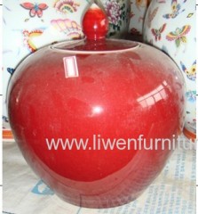 Chinese Sexy Red Ceramic pot with top