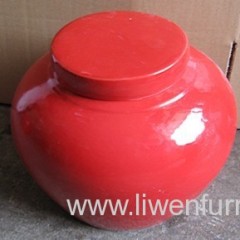 Chinese Sexy Red Ceramic pot with top