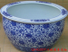 blue and white porcelain flower pot