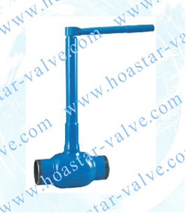 Long stem welded ball valve