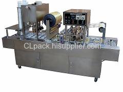 Automatic cup filling and sealing machine