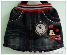 kids fashion cheap jean skirt