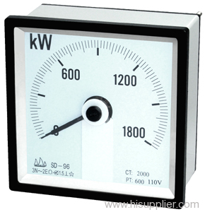 Long Scale Panel Meter 240&deg; Wattmeter, Power Meter