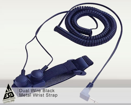 Dual Wire Black Metal Wrist Strap