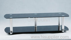 Black Glass LCD TV Stand