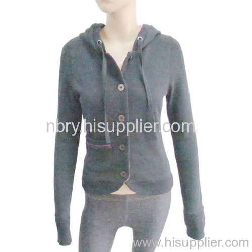 lady's button up hoodie