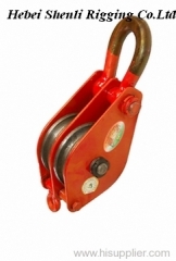 Single open hook pulley