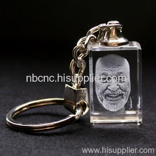 crystal keychain with portrait image