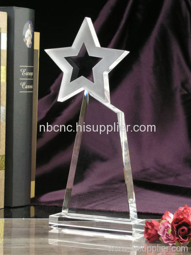 crystal trophy with star