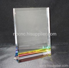 crystal color glass trophy