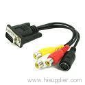 S-Video + 3 RCA adapter cable