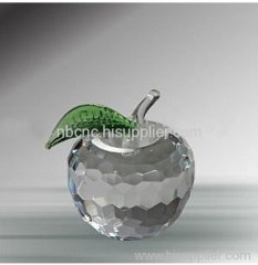 crystal apple with leaf