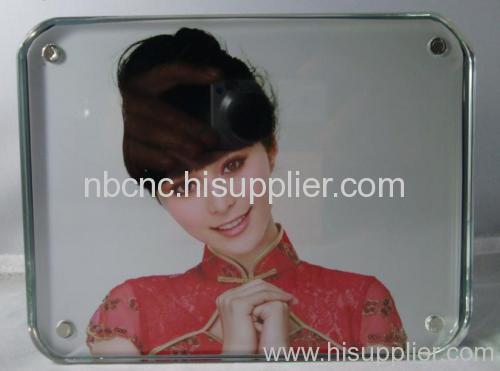 glass heart shaped photo frame