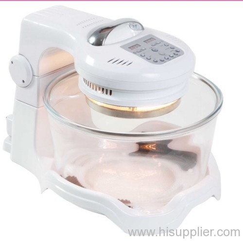 Halogen oven with connected cover