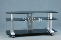 Black Tempered Glass TV Table