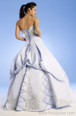 Elegant A-line Straplesss Floor-length Applique Beads prom gown