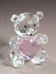crystal bear with red heart